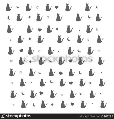 cats seamless pattern. cats seamless great as background, website, book cover, banners, wallpapers, packaging. flat style.
