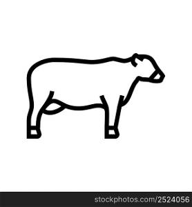 cattle beef line icon vector. cattle beef sign. isolated contour symbol black illustration. cattle beef line icon vector illustration