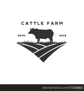 Cattle farm logo graphic design template vector illustration vector. Cattle farm logo graphic design template vector illustration