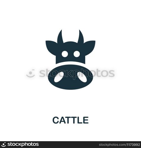 Cattle vector icon illustration. Creative sign from farm icons collection. Filled flat Cattle icon for computer and mobile. Symbol, logo vector graphics.. Cattle vector icon symbol. Creative sign from farm icons collection. Filled flat Cattle icon for computer and mobile