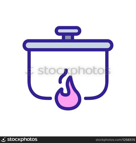 cauldron food icon vector. Thin line sign. Isolated contour symbol illustration. cauldron food icon vector. Isolated contour symbol illustration