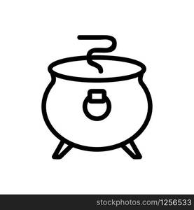 cauldron food icon vector. Thin line sign. Isolated contour symbol illustration. cauldron food icon vector. Isolated contour symbol illustration