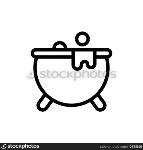 Cauldron magician icon vector. Thin line sign. Isolated contour symbol illustration. Cauldron magician icon vector. Isolated contour symbol illustration