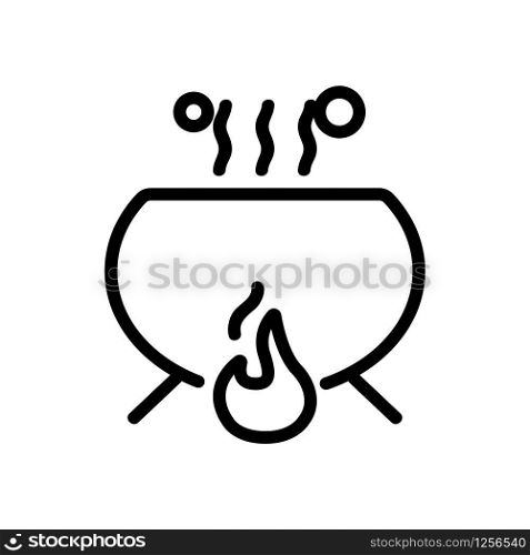 cauldron potion icon vector. Thin line sign. Isolated contour symbol illustration. cauldron potion icon vector. Isolated contour symbol illustration