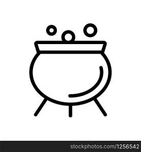 cauldron potion icon vector. Thin line sign. Isolated contour symbol illustration. cauldron potion icon vector. Isolated contour symbol illustration