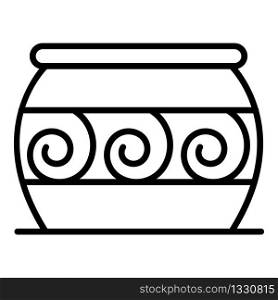 Cauldron potter icon. Outline cauldron potter vector icon for web design isolated on white background. Cauldron potter icon, outline style