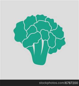 Cauliflower icon. Gray background with green. Vector illustration.