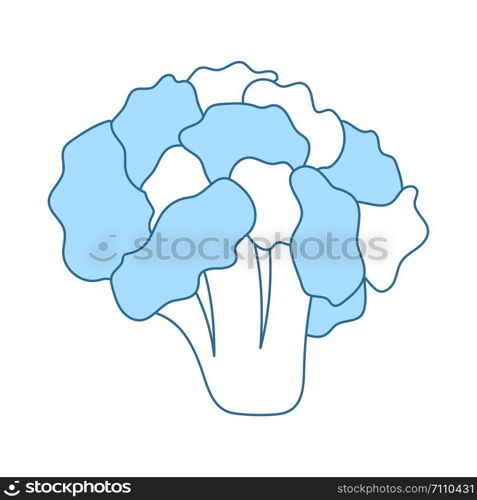 Cauliflower Icon. Thin Line With Blue Fill Design. Vector Illustration.