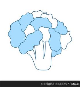 Cauliflower Icon. Thin Line With Blue Fill Design. Vector Illustration.