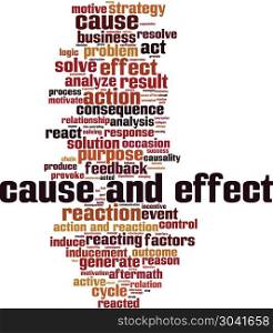 Cause and effect word cloud concept. Vector illustration