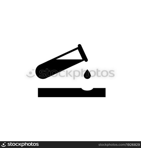 Caustic Chemicals Danger, Dripping Acid. Flat Vector Icon illustration. Simple black symbol on white background. Caustic Chemicals Danger, Acid sign design template for web and mobile UI element. Caustic Chemicals Danger, Dripping Acid Flat Vector Icon