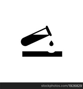 Caustic Chemicals Danger, Dripping Acid. Flat Vector Icon illustration. Simple black symbol on white background. Caustic Chemicals Danger, Acid sign design template for web and mobile UI element. Caustic Chemicals Danger, Dripping Acid Flat Vector Icon