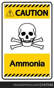 Caution Ammonia Symbol Sign On White Background