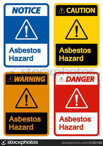 Caution Asbestos Hazard Symbol Sign On White Background