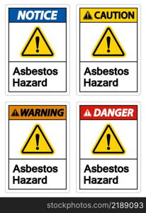 Caution Asbestos Hazard Symbol Sign On White Background