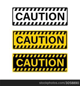 Caution attention yellow sign. Vector isolated signs. Stock vector. EPS 10
