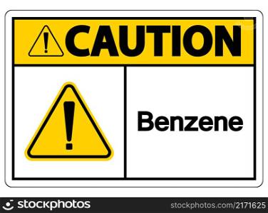 Caution Benzene Symbol Sign On White Background