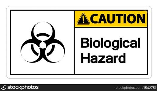 Caution Biological Hazard Symbol Sign on white background,Vector illustration