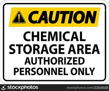 Caution Chemical Storage Area Authorized Personnel Only Symbol Sign
