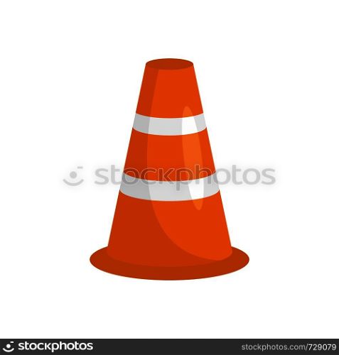 Caution cone icon. Flat illustration of caution cone vector icon for web. Caution cone icon, flat style