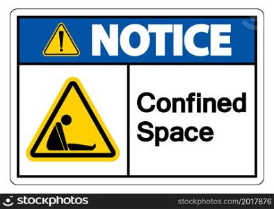 Caution Confined Space Symbol Sign Isolated On White Background