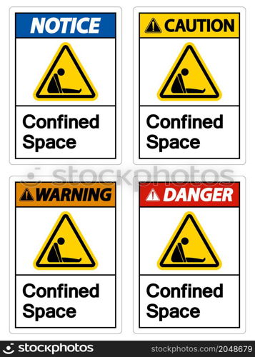 Caution Confined Space Symbol Sign Isolated On White Background