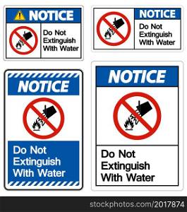 Caution Do Not Extinguish With Water Symbol