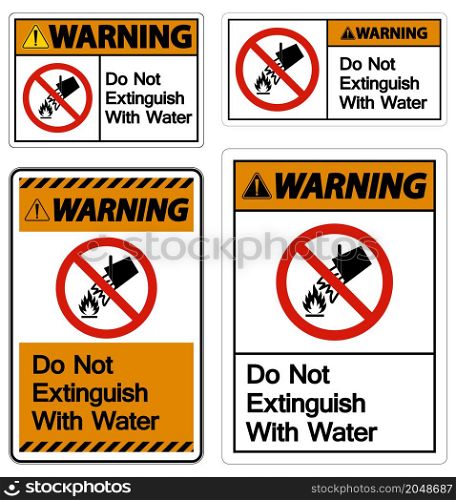 Caution Do Not Extinguish With Water Symbol