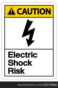 Caution Electric Shock Risk Symbol Sign On White Background