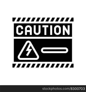 caution electricity glyph icon vector. caution electricity sign. isolated symbol illustration. caution electricity glyph icon vector illustration