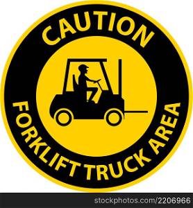 Caution Forklift Truck area Hazard & Warning Label