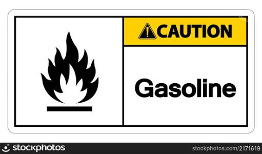 Caution Gasoline Symbol Sign On White Background