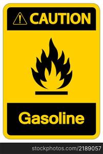 Caution Gasoline Symbol Sign On White Background
