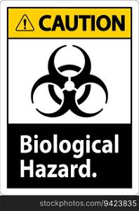 Caution Label Biological Hazard On White Background