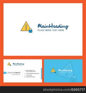 Caution Logo design with Tagline & Front and Back Busienss Card Template. Vector Creative Design