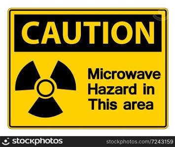Caution Microwave Hazard Sign on white background,vector illustration EPS 10