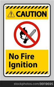 Caution No Fire Ignition Symbol Sign On White Background
