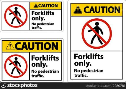 Caution No Pedestrian Traffic Forklifts Only Sign