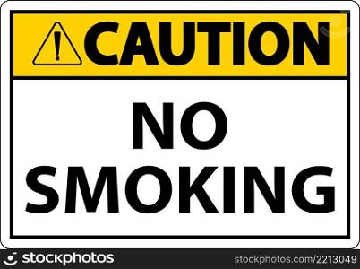 Caution No Smoking Symbol Sign On White Background