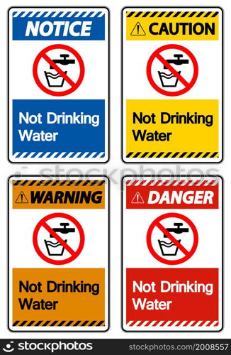 Caution Not Drinking Water Sign