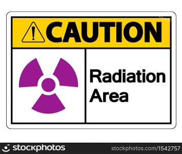 Caution Radiation Area Symbol Sign on white background,Vector illustration