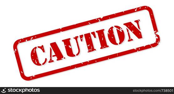 Caution red rubber stamp vector isolated