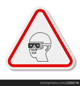 Caution Sign Eye Protection Required Symbol Isolate on White Background