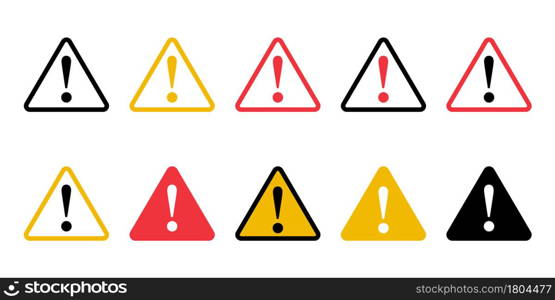 Caution sign icon set simple design