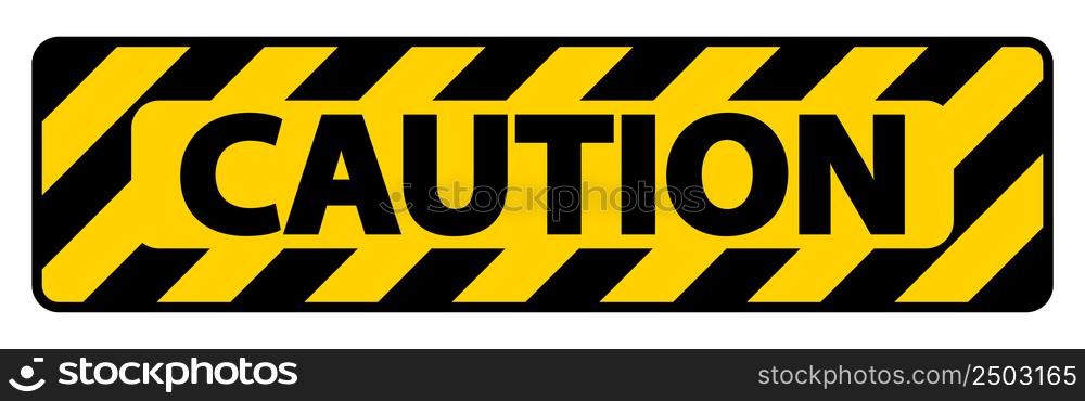 Caution Sign On White background
