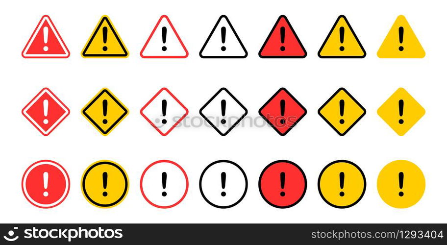 Caution Signs Collection Symbols Danger Exclamation Mark Icon Caution And Warning Signs 4488