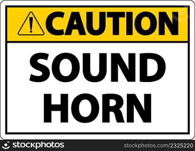 Caution Sound Horn Sign On White Background