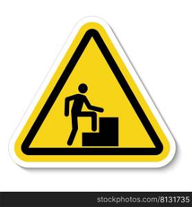 Caution Step Up Sign On White Background
