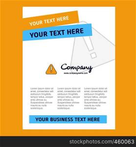 Caution Title Page Design for Company profile ,annual report, presentations, leaflet, Brochure Vector Background