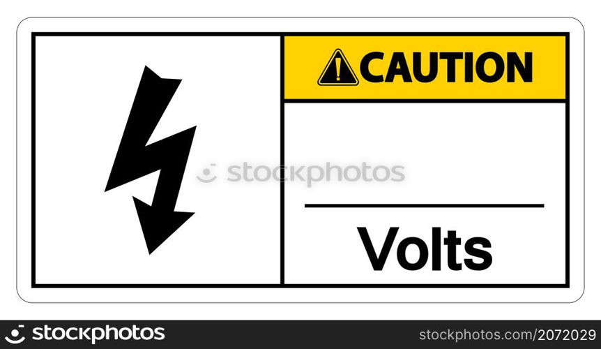 Caution Volts Symbol Sign On White Background